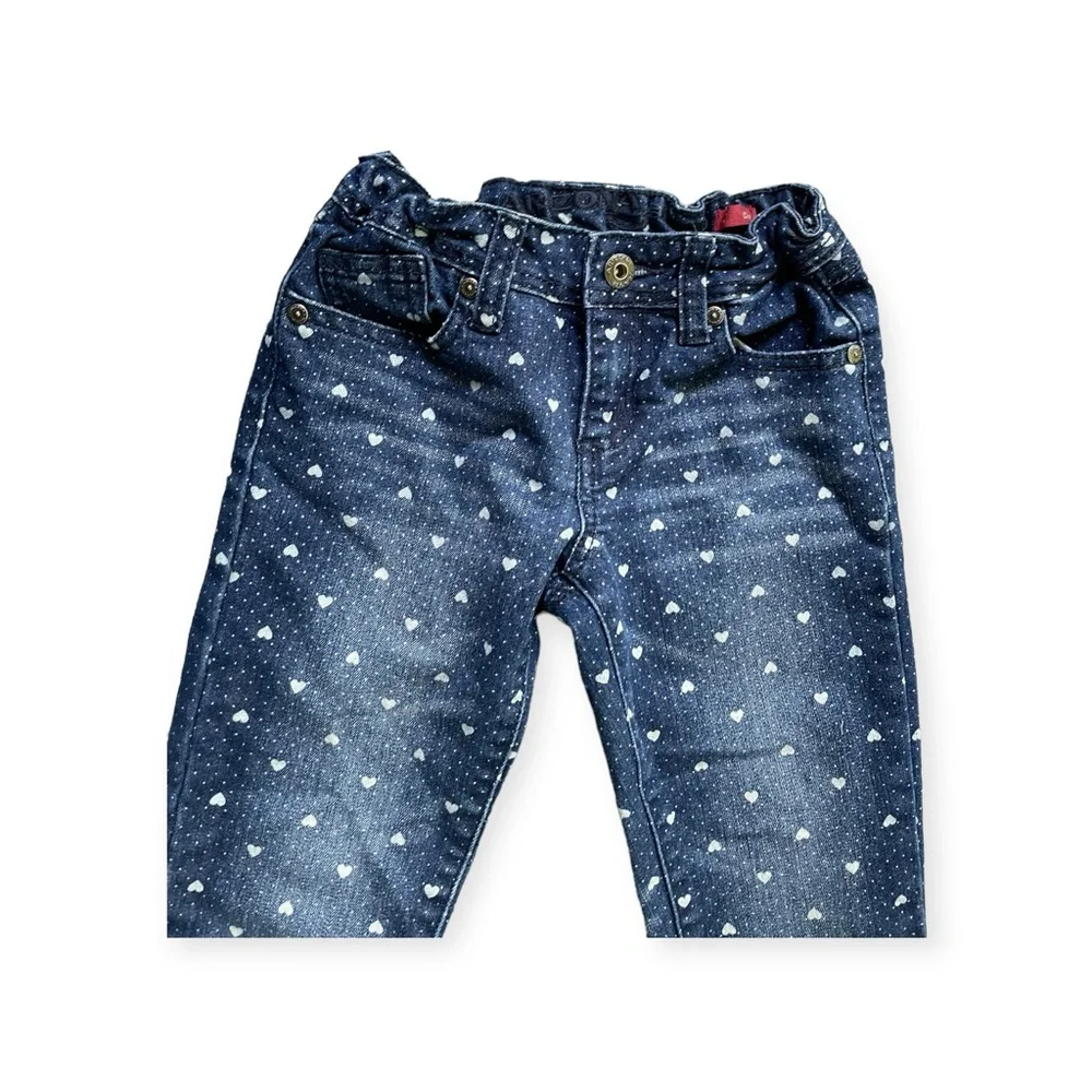 Girls Arizona jeans with white hearts
